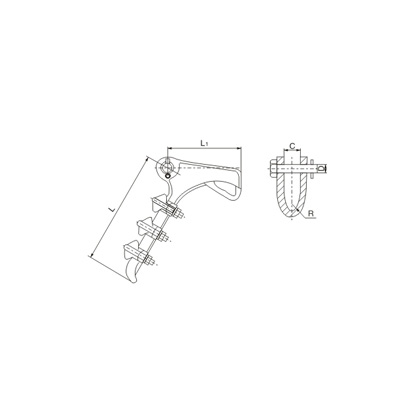 NLD系列螺栓型可锻铸铁耐张线夹的规格图纸：